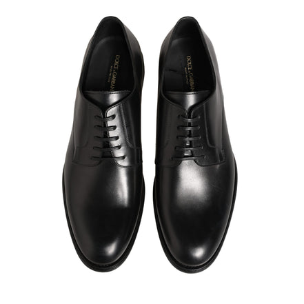 Dolce & Gabbana Black Leather Derby Shoes