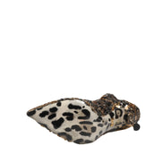 Ghete până la gleznă Dolce & Gabbana Gold Leopard Sequin Sock