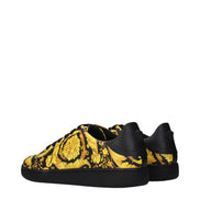 Sneakers Versace negre din piele, cu talpă groasă