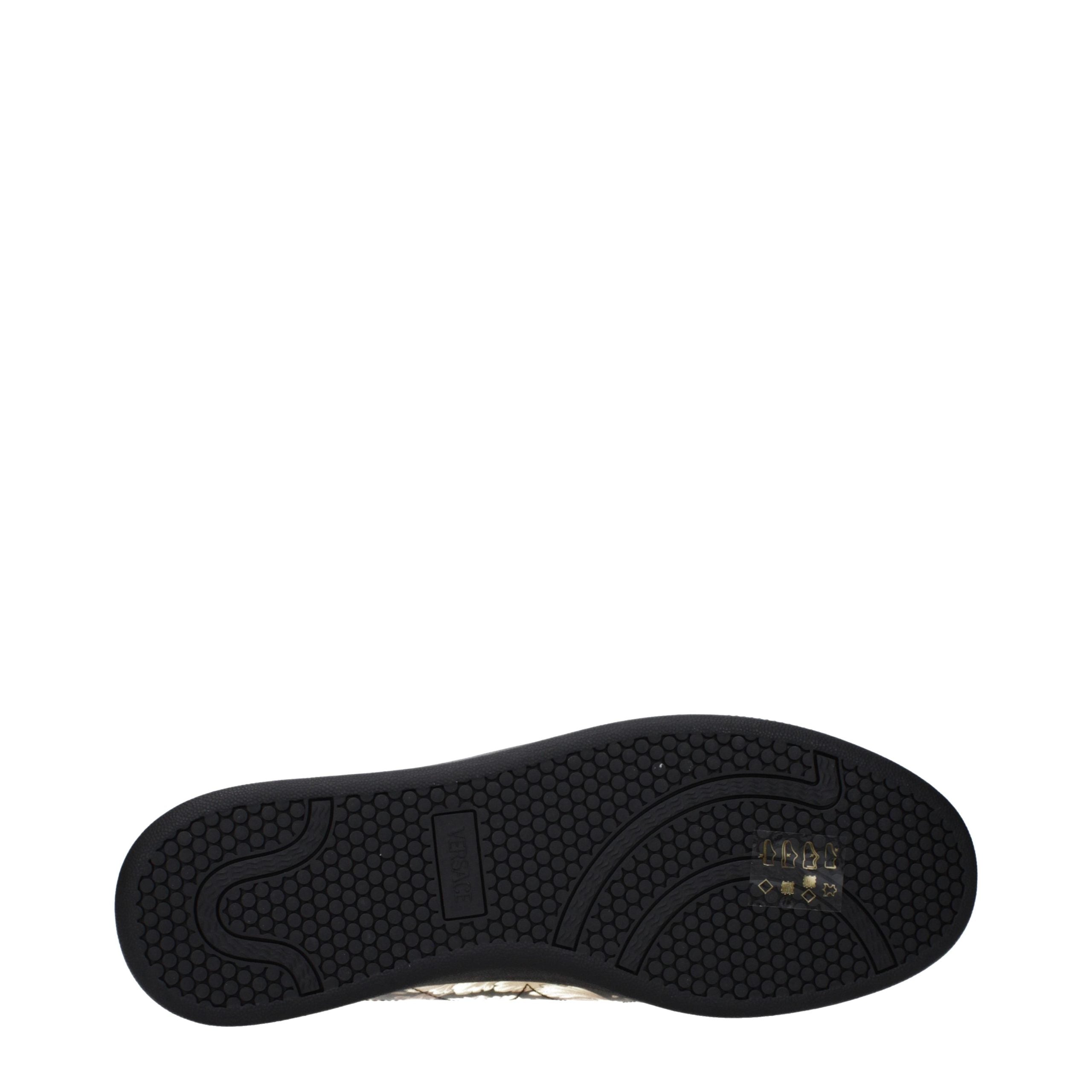 Sneakers Versace negre din piele, cu talpă groasă