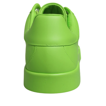 Dolce & Gabbana Green Leather Portofino Low Top Sneakers
