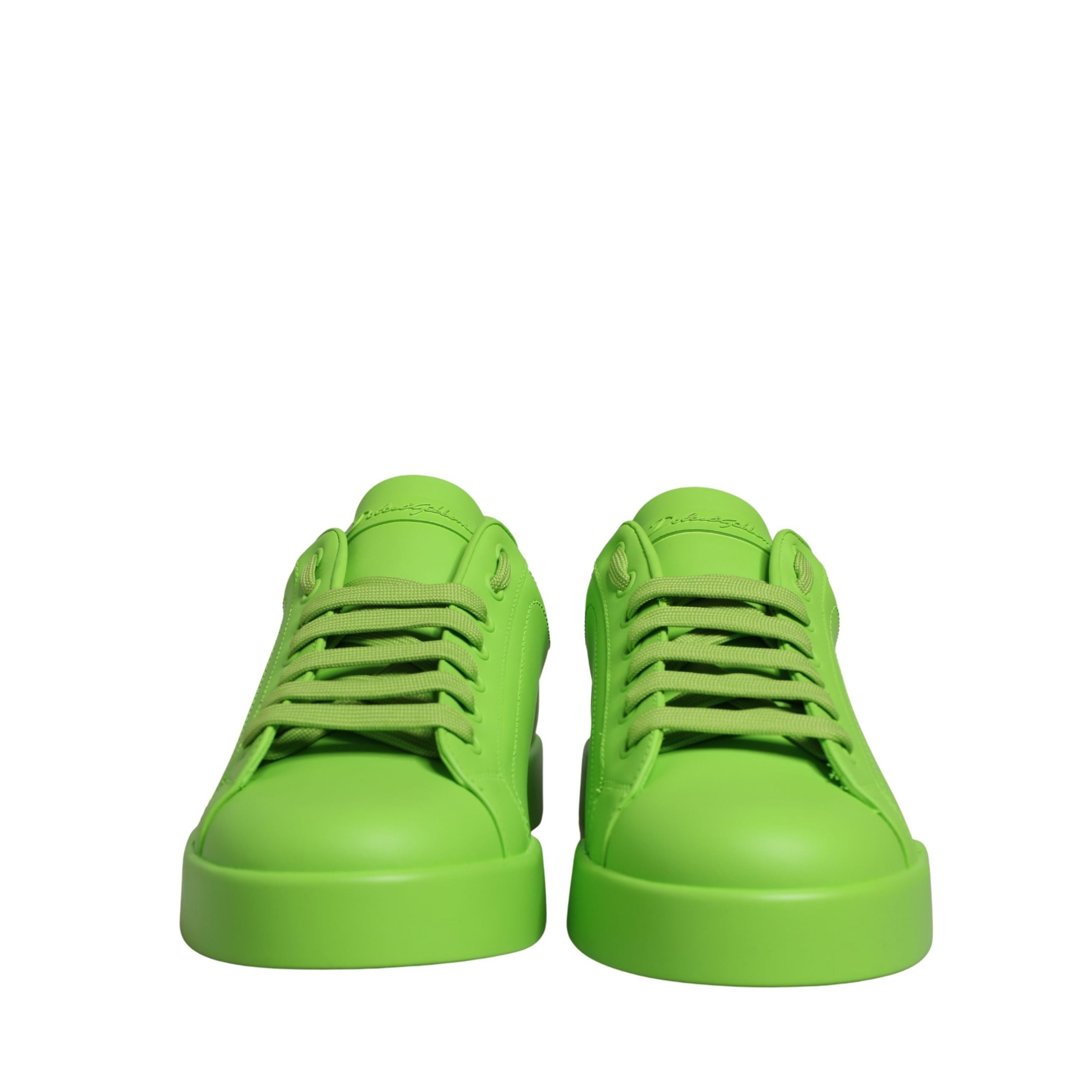 Dolce & Gabbana Green Leather Portofino Low Top Sneakers