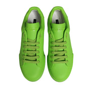 Dolce & Gabbana Green Leather Portofino Low Top Sneakers