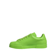 Dolce & Gabbana Green Leather Portofino Low Top Sneakers