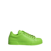 Dolce & Gabbana Green Leather Portofino Low Top Sneakers