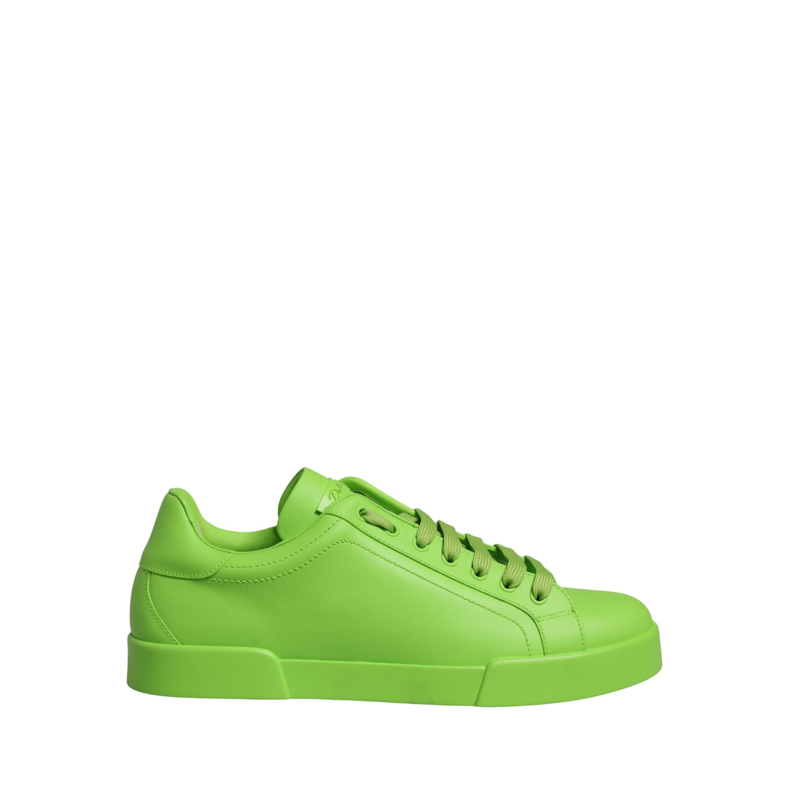 Dolce & Gabbana Green Leather Portofino Low Top Sneakers