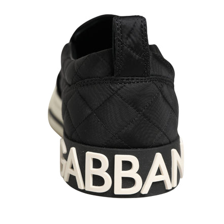 Dolce & Gabbana Black Quilted Slip On Low Top Sneakers