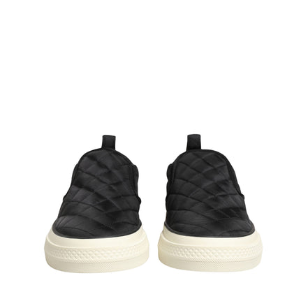 Dolce & Gabbana Black Quilted Slip On Low Top Sneakers