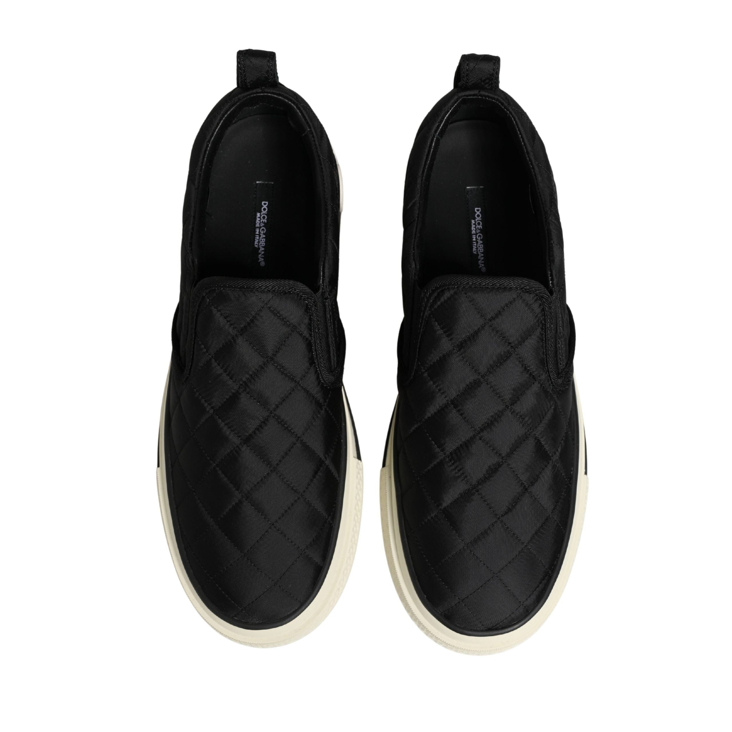 Dolce & Gabbana Black Quilted Slip On Low Top Sneakers