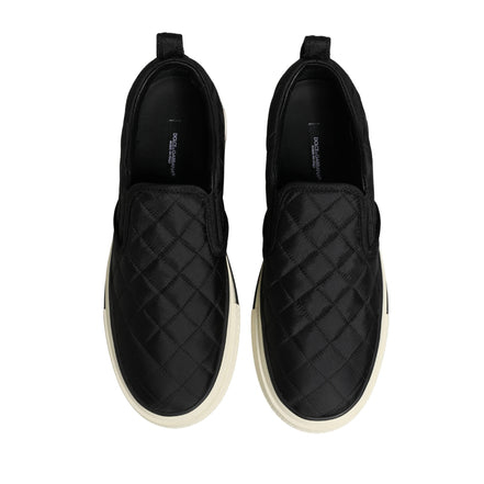Dolce & Gabbana Black Quilted Slip On Low Top Sneakers