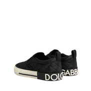 Dolce & Gabbana Black Quilted Slip On Low Top Sneakers