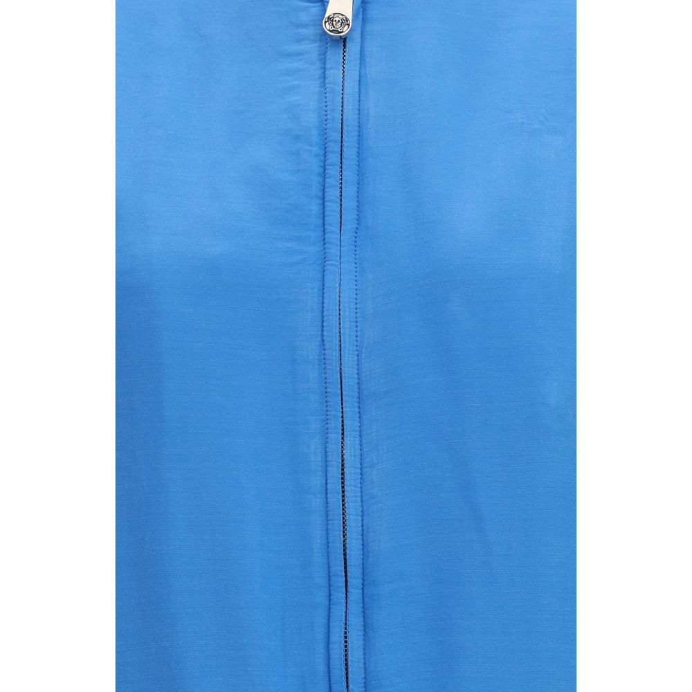 Versace Geacă Bomber Albastră din Mătase