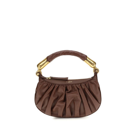 Balmain Brown Calf Leather Shoulder Bag