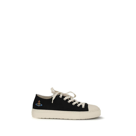 Sneakers low top Vivienne Westwood negri din material textil