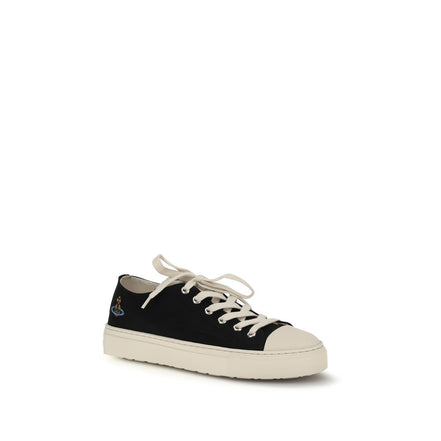 Sneakers low top Vivienne Westwood negri din material textil
