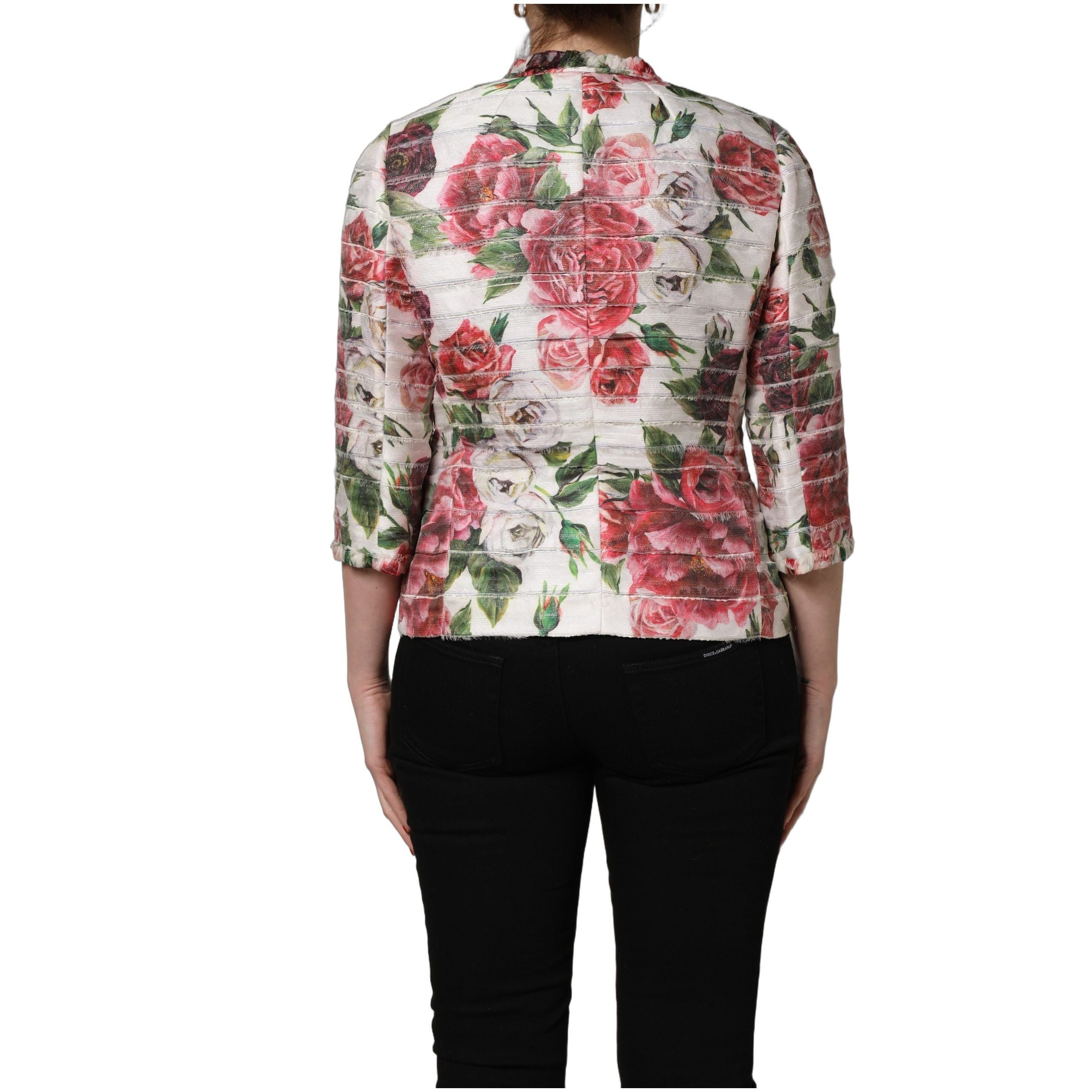 Dolce & Gabbana Multicolor Peony Print Coat Jacket