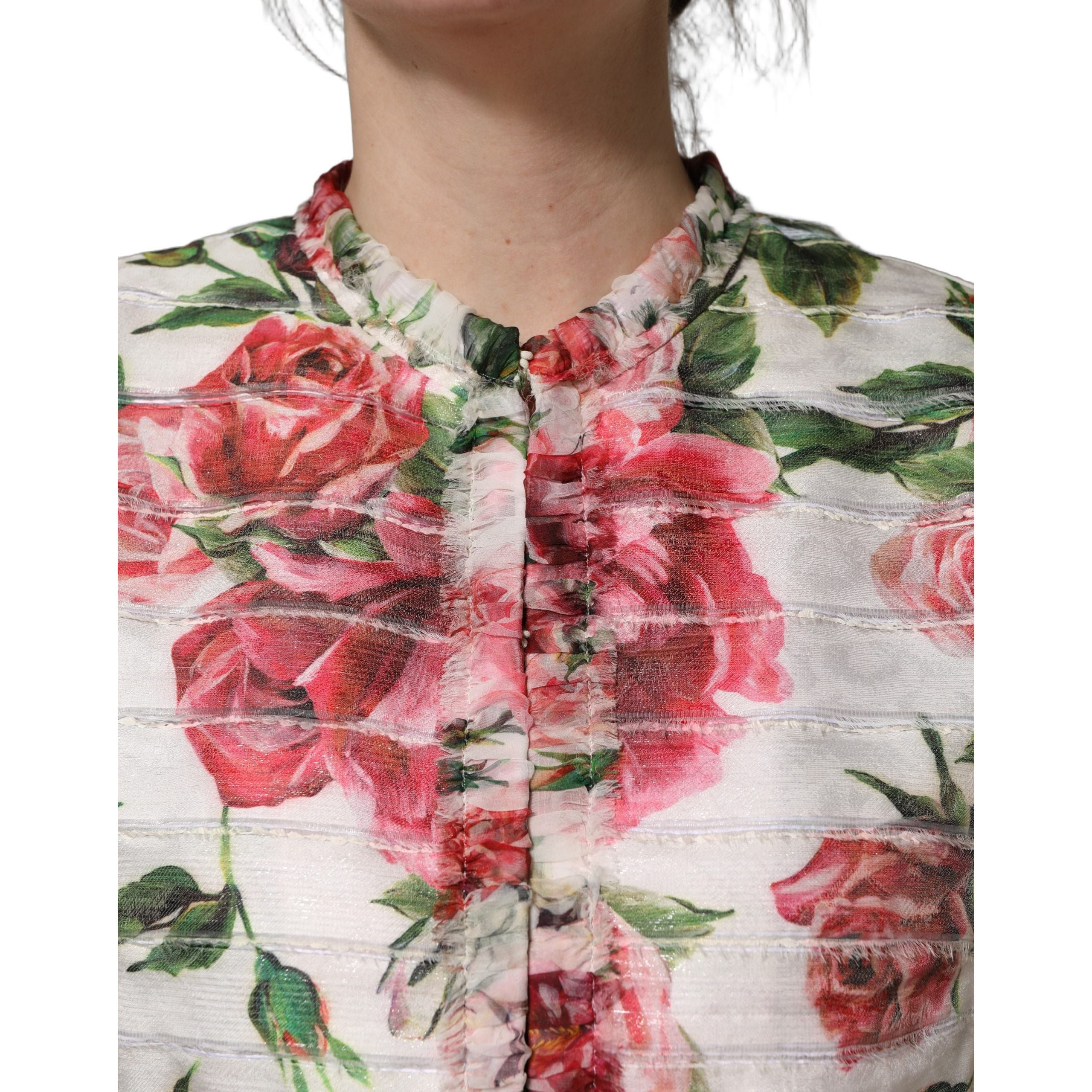 Dolce & Gabbana Multicolor Peony Print Coat Jacket