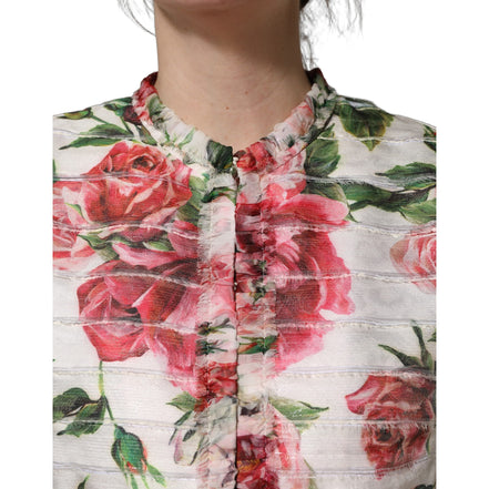 Dolce & Gabbana Multicolor Peony Print Coat Jacket