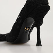 Dolce & Gabbana Black Taormina Lace Socks Boots