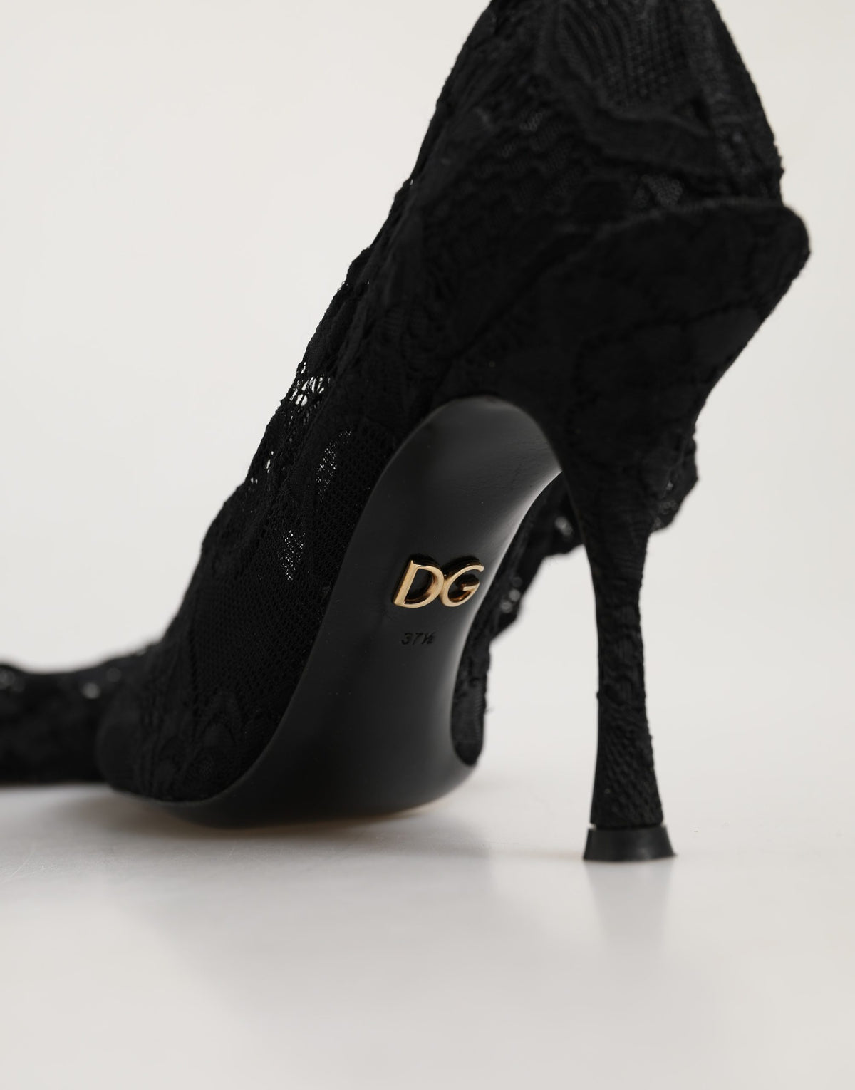 Dolce & Gabbana Black Taormina Lace Socks Boots