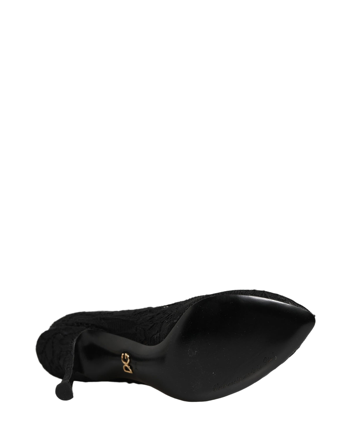 Dolce & Gabbana Black Taormina Lace Socks Boots