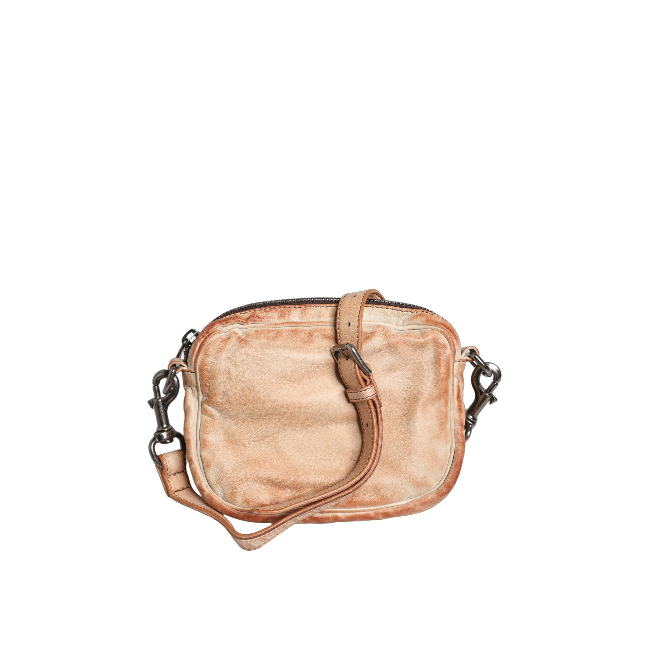 Geantă de umăr Dolce & Gabbana vintage bej din piele cu logo