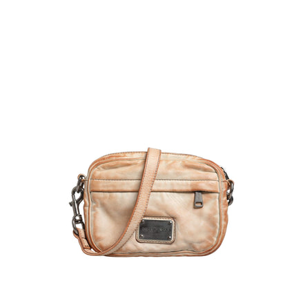 Dolce & Gabbana Beige Vintage Leather Logo Shoulder Bag