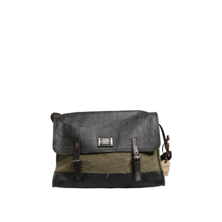 Dolce & Gabbana Military Green Two Tone Messenger Shoulder Bag