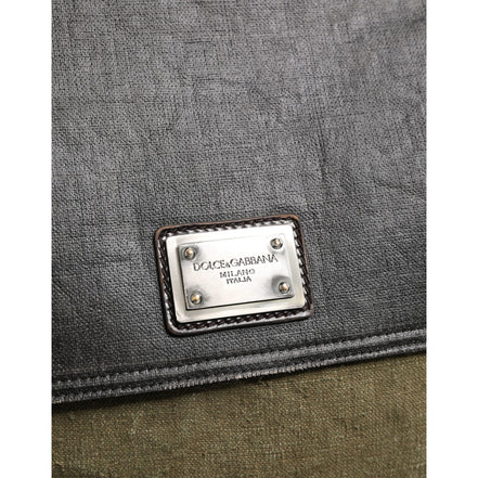 Dolce & Gabbana Military Green Two Tone Messenger Shoulder Bag