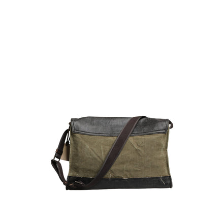 Dolce & Gabbana Military Green Two Tone Messenger Shoulder Bag