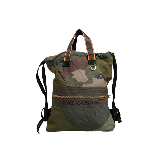 Dolce & Gabbana Military Green Patchwork Backpack