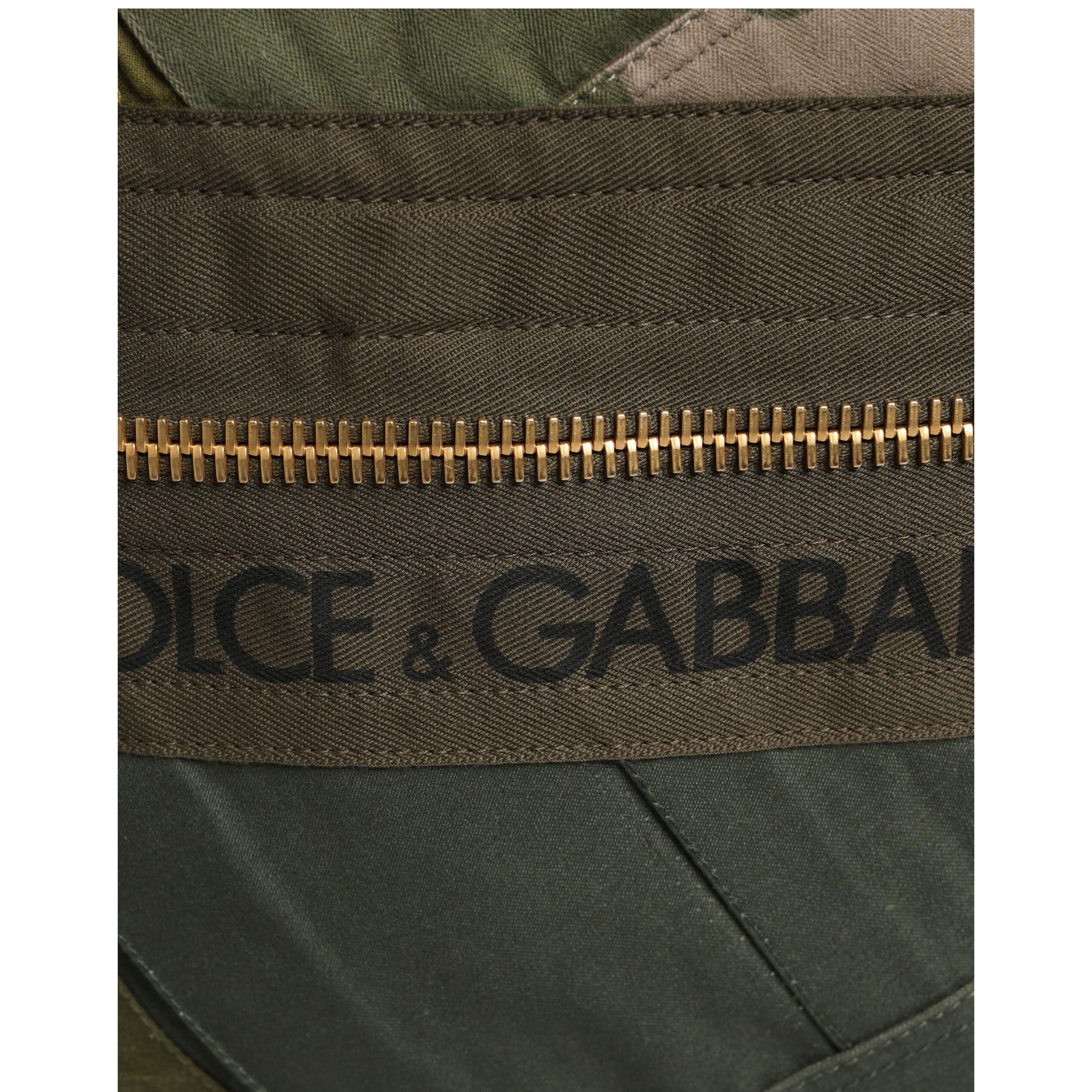 Dolce & Gabbana Military Green Patchwork Backpack