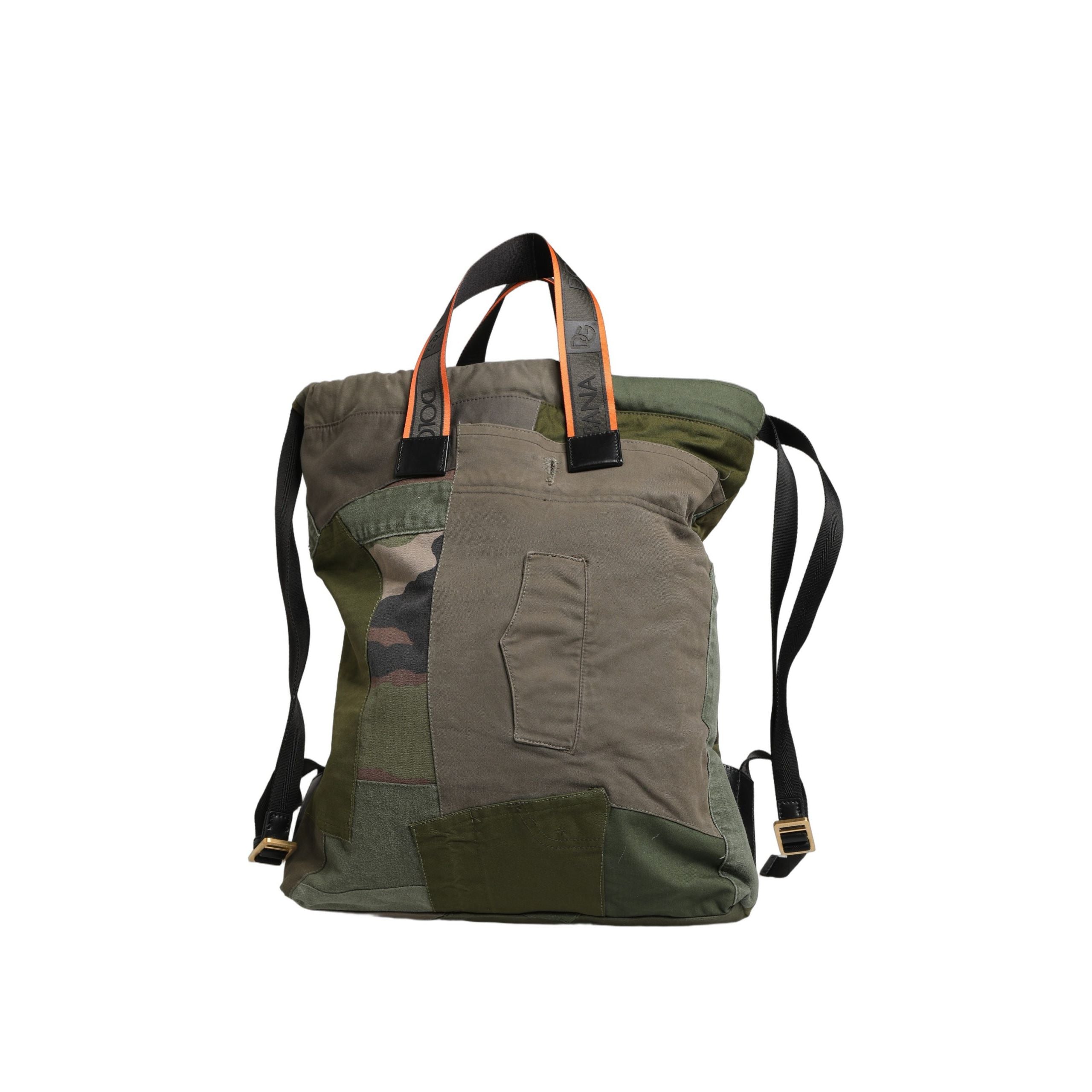 Dolce & Gabbana Military Green Patchwork Backpack