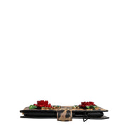 Dolce & Gabbana Husă Flip Cover Maro Leopard cu Cristale iPhone X - XS