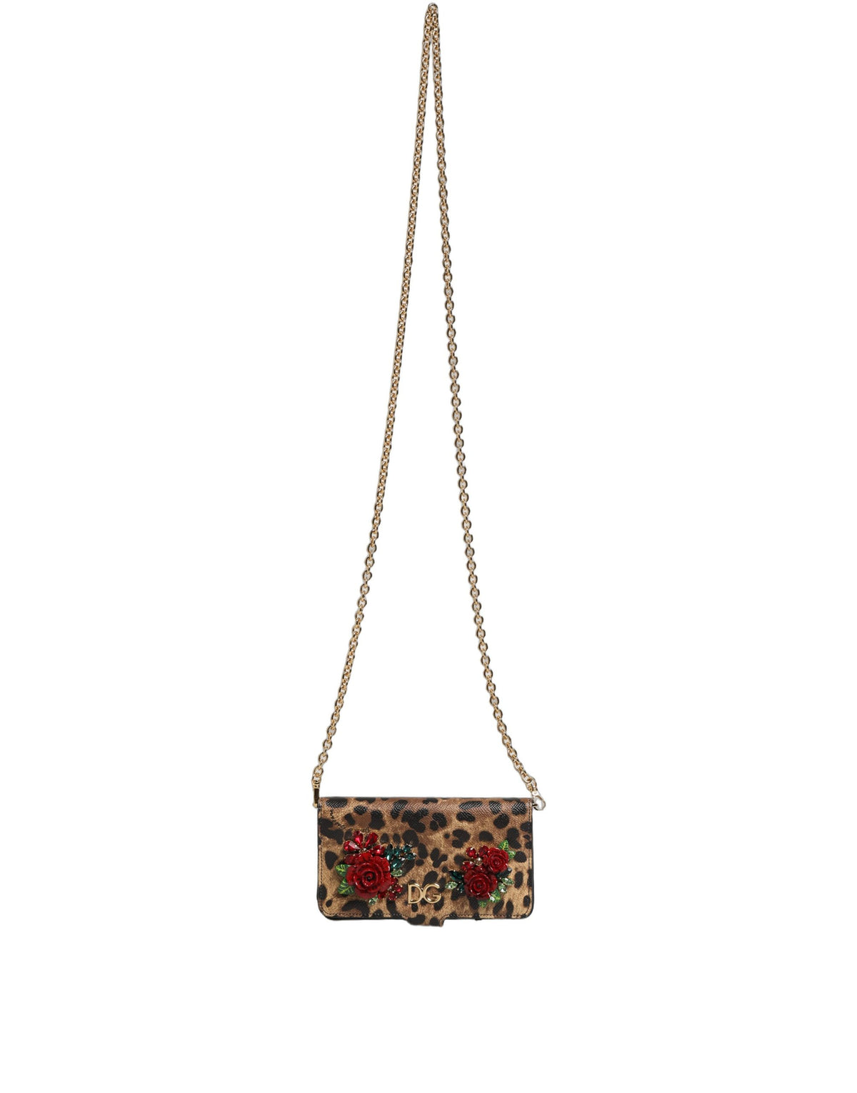 Dolce & Gabbana Husă Flip Cover Maro Leopard cu Cristale iPhone X - XS