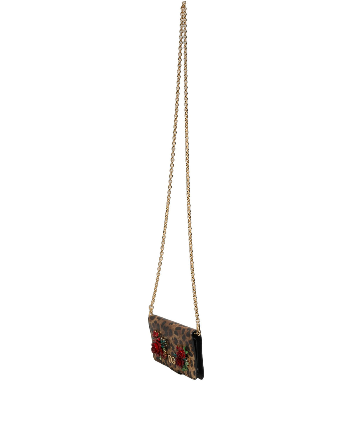 Dolce & Gabbana Husă Flip Cover Maro Leopard cu Cristale iPhone X - XS