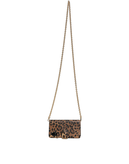 Dolce & Gabbana Husă Flip Cover Maro Leopard cu Cristale iPhone X - XS