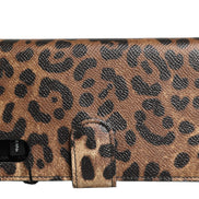 Dolce & Gabbana Husă Flip Cover Maro Leopard cu Cristale iPhone X - XS