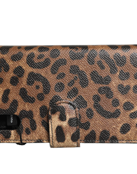 Dolce & Gabbana Husă Flip Cover Maro Leopard cu Cristale iPhone X - XS
