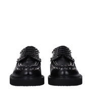 Valentino Garavani Black Leather Oxfords And Derbies