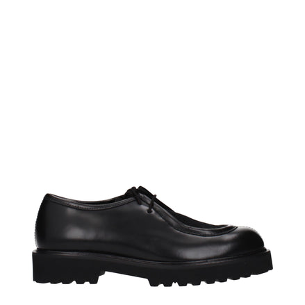 Max Mara Pantofi Oxford și Derby din piele neagră
