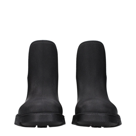 Burberry Black Cotton Ankle Boots