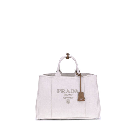 Prada Geantă de Umăr Bej din Bumbac