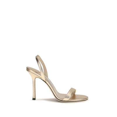 Jimmy Choo Sandale Aurii cu Toc Stiletto