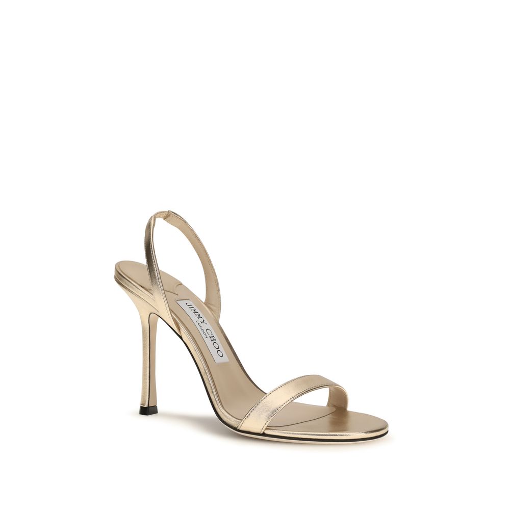 Jimmy Choo Sandale Aurii cu Toc Stiletto