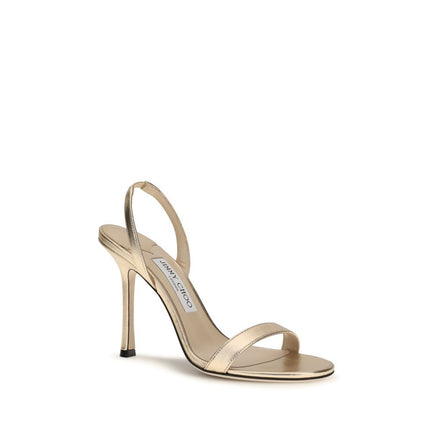 Jimmy Choo Sandale Aurii cu Toc Stiletto