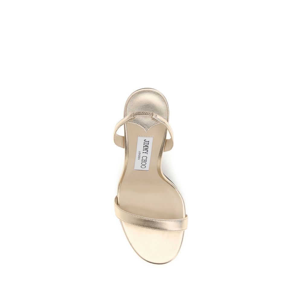 Jimmy Choo Sandale Aurii cu Toc Stiletto