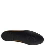 Dolce & Gabbana Gold Leather DG Logo Slip On Loafers