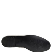 Dolce & Gabbana Silver Leather DG Logo Slip-On Loafers