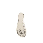 Sandale plate Amina Muaddi gri din piele